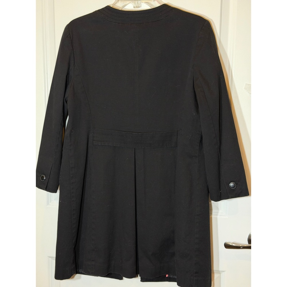 Apostrophe Black Collarless Button Front 3/4 Slee… - image 7